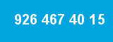 926 467 40 15 926 467 40 15